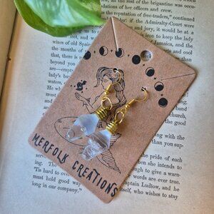 Holiday Christmas Lights Earrings Handmade in CLEAR